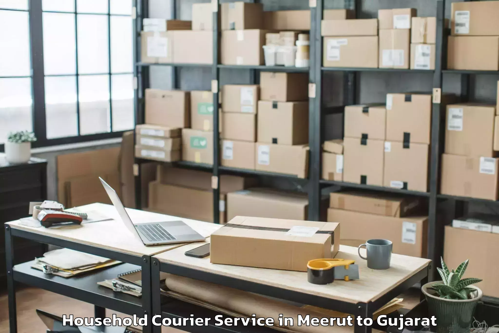 Efficient Meerut to Jambughoda Household Courier